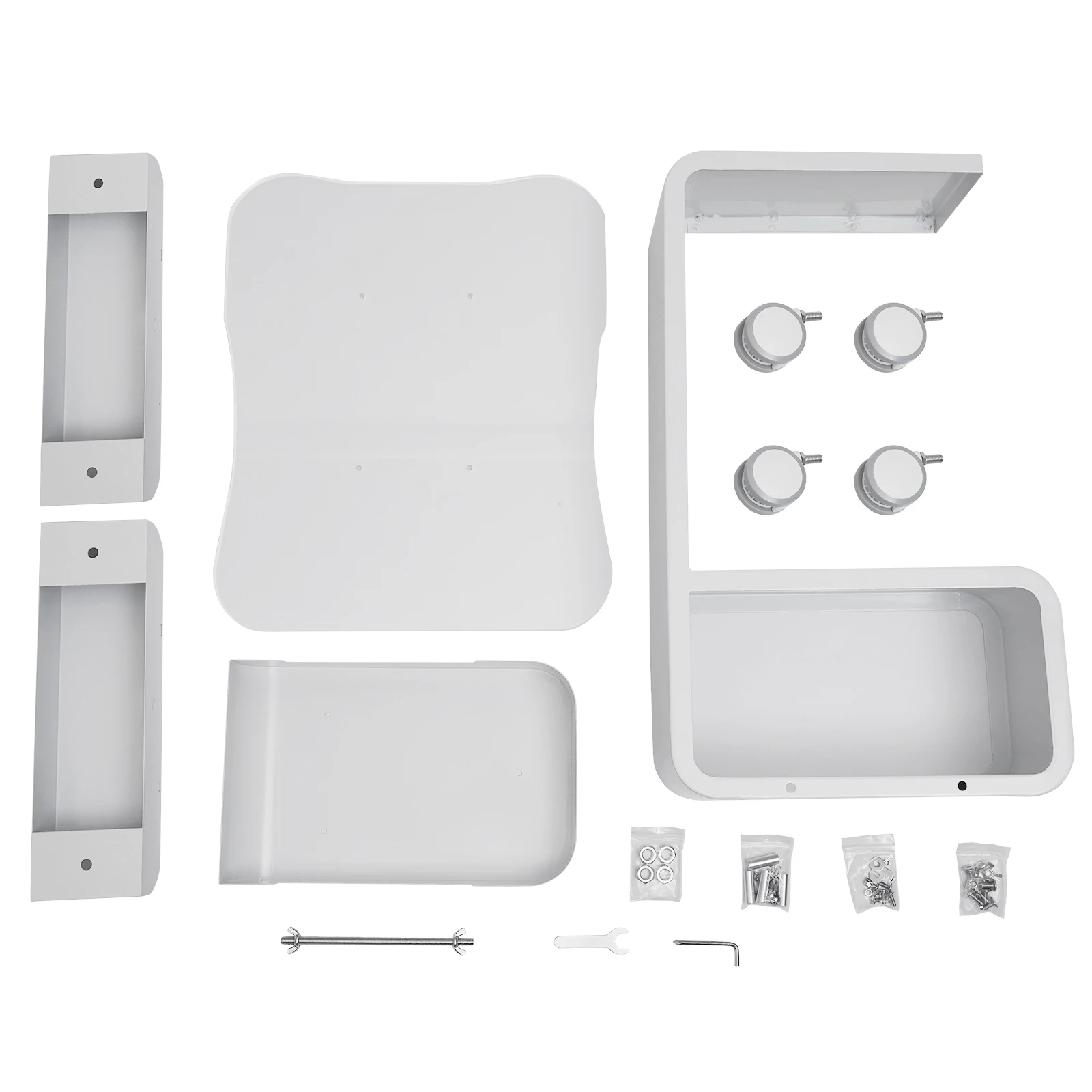 Metal and Acrylic Salon Trolley with Spacious Storage for Beauty Tools