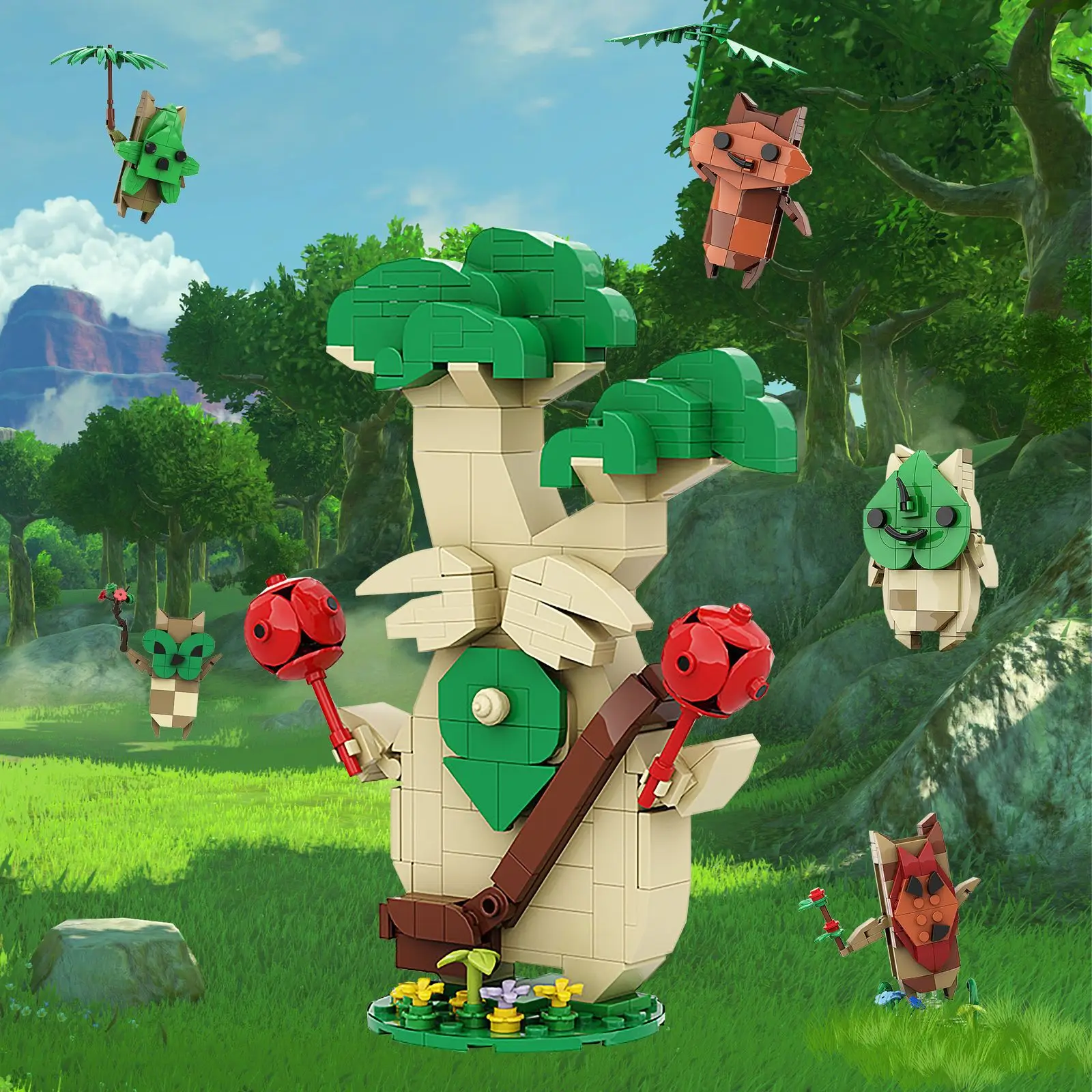 Bricklink Ideas Zeldaed Action Figures Bricks Yahaha Korok - BOTW Keglo Seeds Sets With Box Building Blocks Kid Toys Gift
