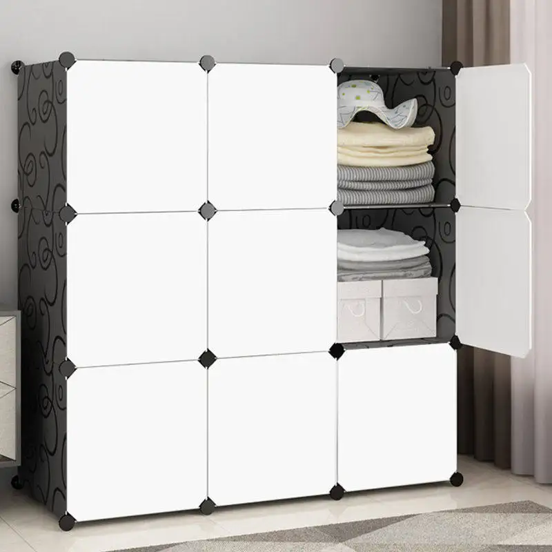 @9Modern Plastic Wardrobe Display Open Cabinet Clothes Partitions Bedroom Organizer Wardrobe Storage