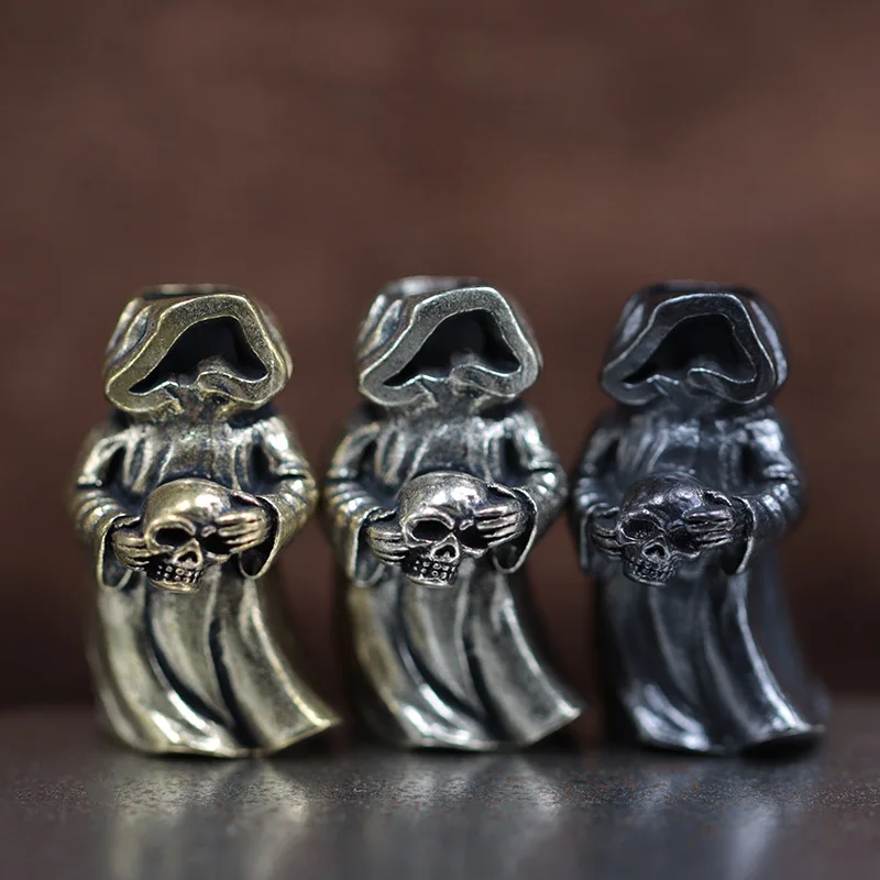 

Бусины-подвески из латуни в виде призраков на Хэллоуин для EDC, плетеных браслетов из паракорда, шнурков, аксессуаров, подвесок для инструментов и украшений для улицы