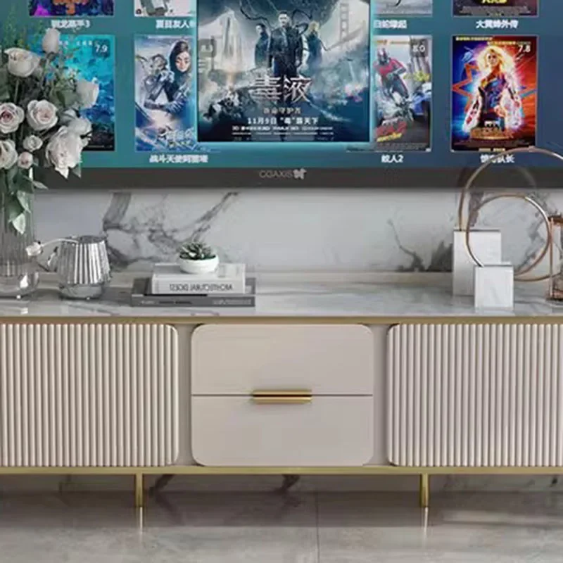 خزانة تلفزيون من الخشب الأبيض، شاشة عرض متنقلة، خزانة جانبية، طاولة تلفزيون، رف غرفة المعيشة، أثاث Muebles Hogar #2