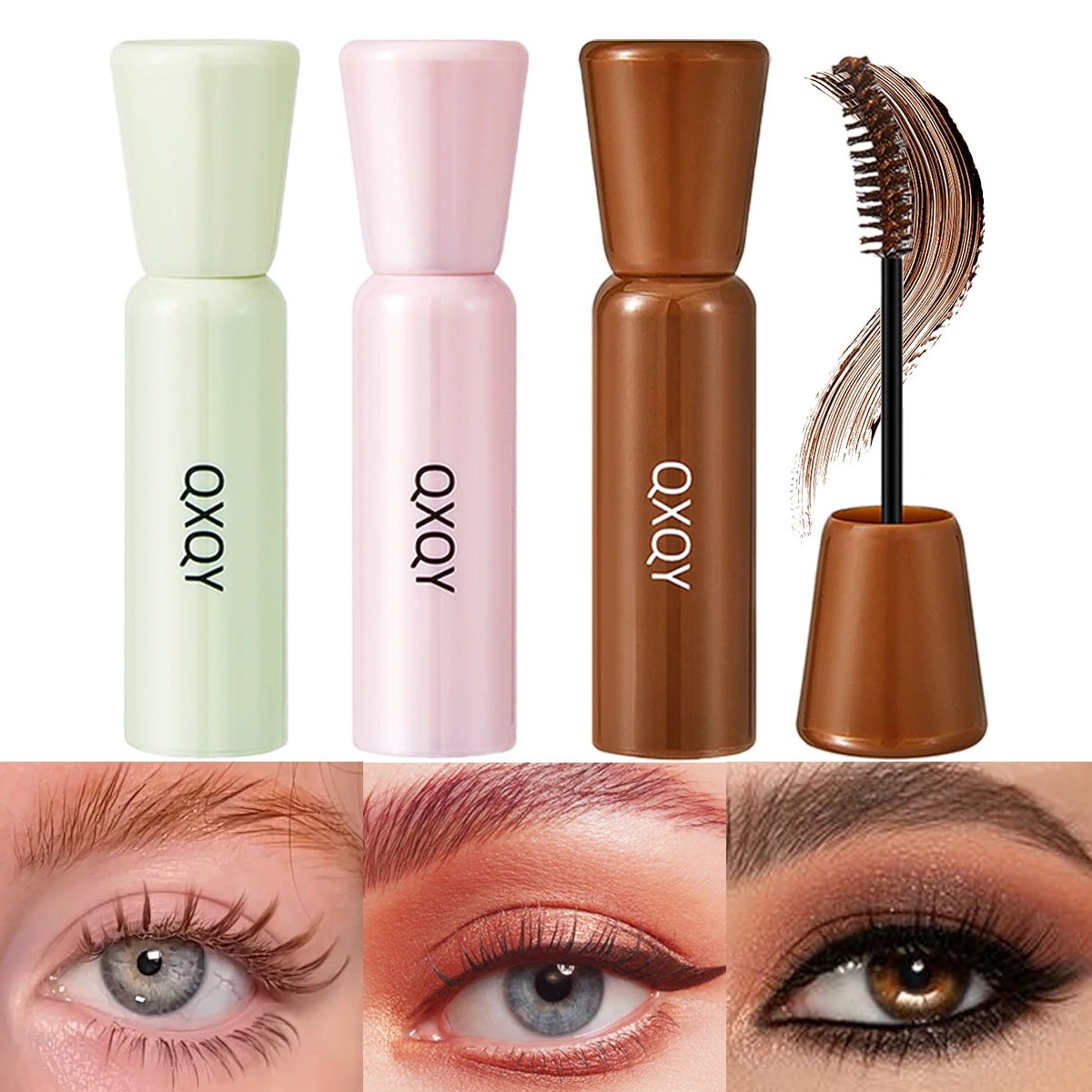 El tinte para cejas QXQY marrón claro, marrón oscuro, marrón rosa es adecuado para varios tonos de piel para colorear brillo, tinte natural para cejas