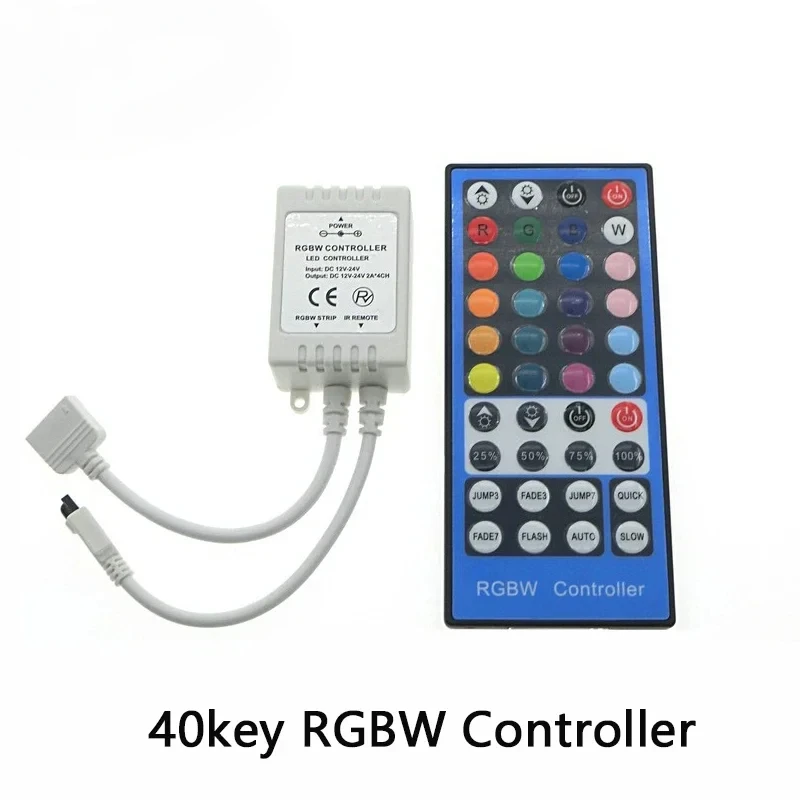 DC 12V 24V 5Pin 40key IR Remote RGBW LED Dimmer Controller for WS2812 WS2811 LED Lights Strip Controller