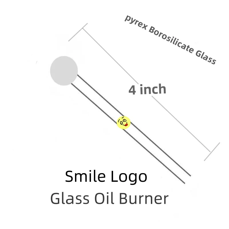 4inch/10.5CM Smile Logo Glass Oil Burner Pipe for Clear Thick Borosilicate Glass Experiment 2/5PCS