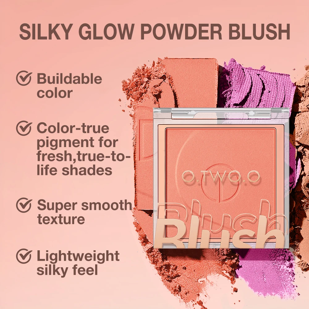 O.TWO.O 6 Color Blusher Mineral Soft Powder Long Lasting Natural Cheek Contour Palette Blush Shadow Matte Rouge Powder