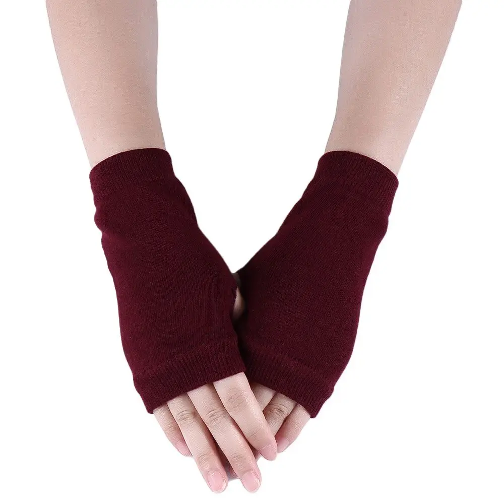 Warm Stretchy Hand Wrist Arm Crochet Knitting Gloves Fingerless Cycling Gloves Half Finger Gloves Faux Wool Mittens Half Mitten