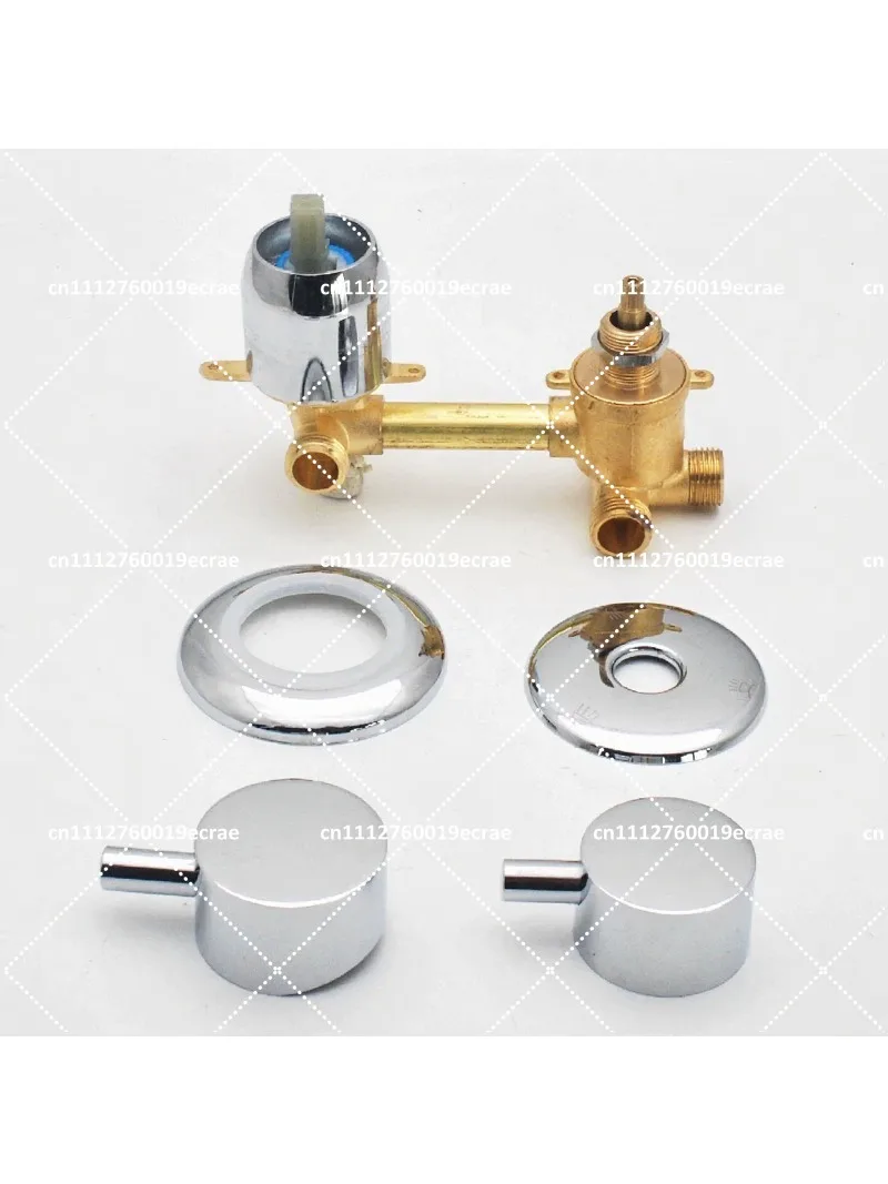 3 Way Brass Shower Mixer Valve Wall Mount Water Outlet Screw Thread 10cm Center Distance Bathroom Faucet Tap