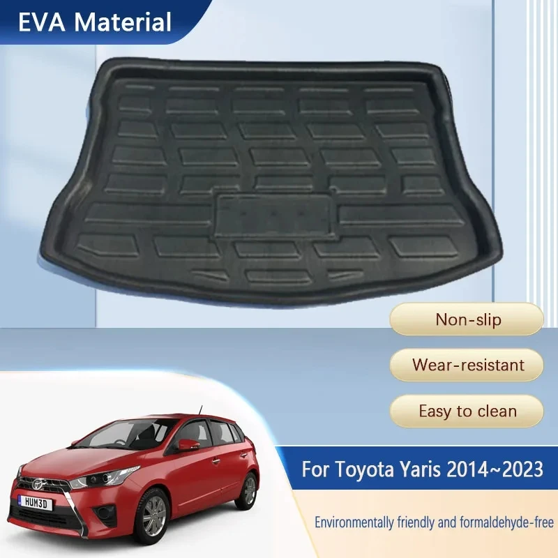 Car Rear Trunk Mats For Toyota Yaris Yarisu XP150 2014~2023 Hatchback Anti-dirty Storage Pad Cargo Tray Tank Mud Car Accessories