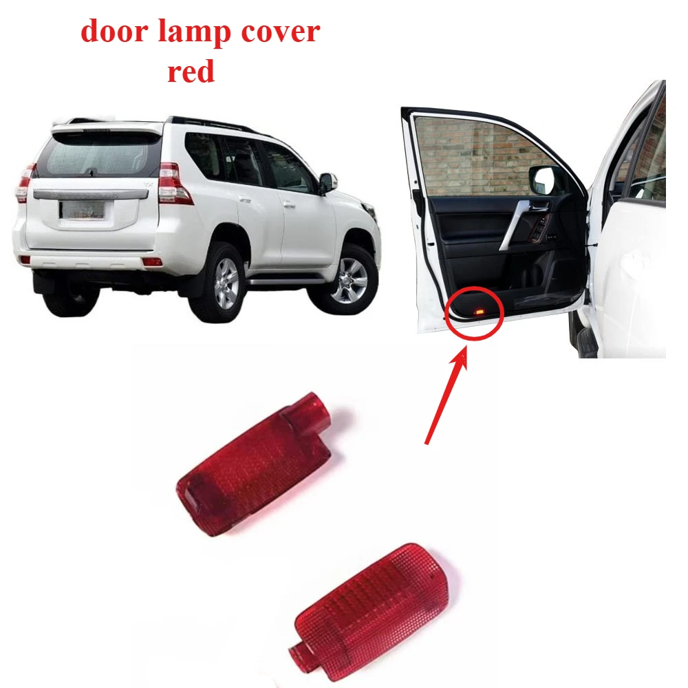 1 Piece Red Door Lamp Cover for Land Cruiser Prado 150 LCP150 2010-2022 Door Light Cover for Toyota LC150 Accessories