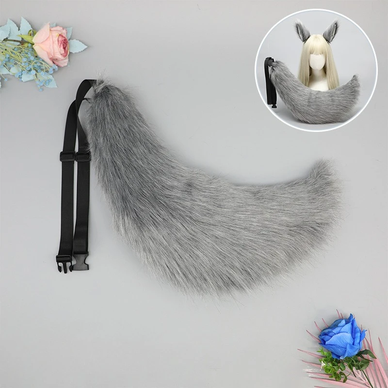 Queue en peluche Lolita mignonne pour fille, avec oreilles de chat (pain en forme d'oreille de chat cuit à la vapeur), rôle de Performance Anime