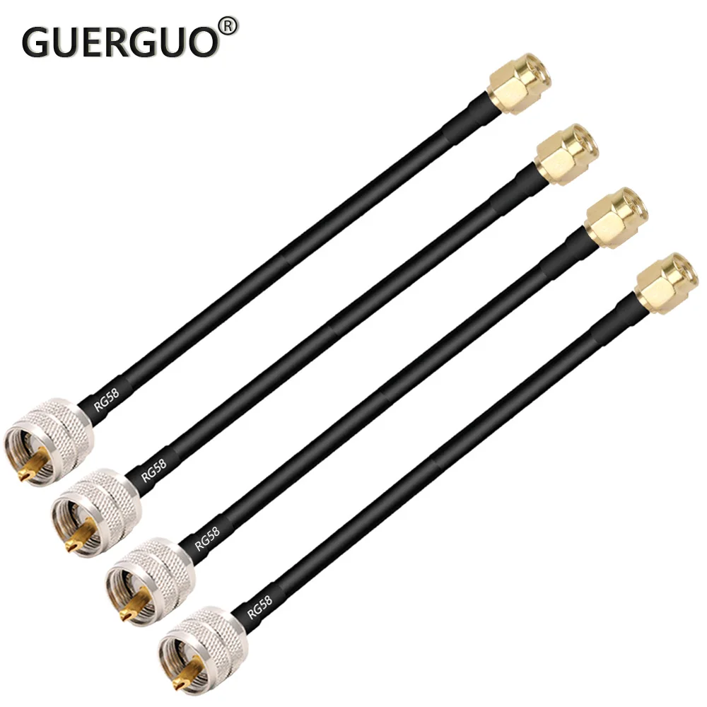 

RG58 Cable UHF PL259 Male Plug to SMA Male Plug Connector RF Coaxial RG58 Cable Jumper Pigtail Wire Terminals Straight