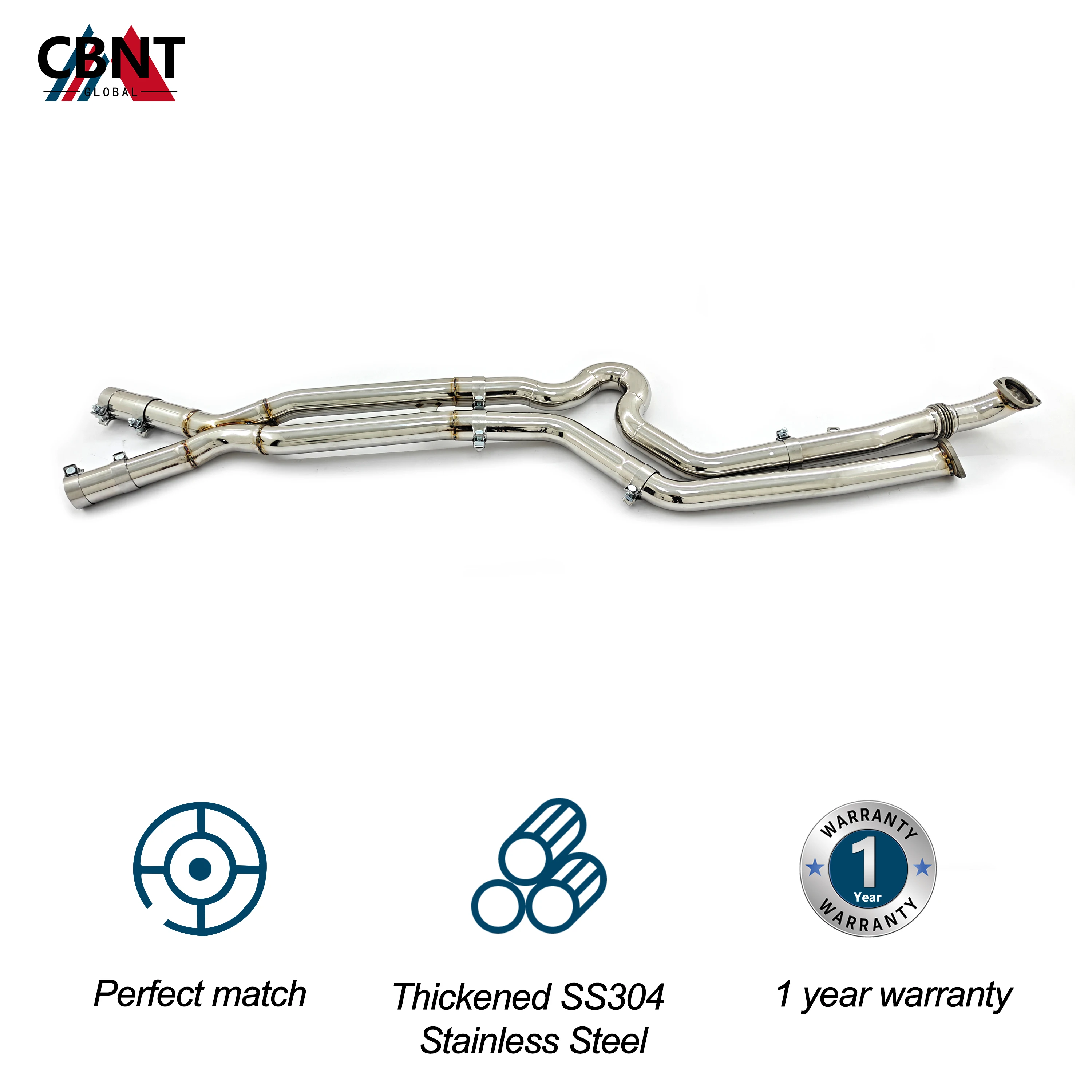 CBNT Midpipe New Design without OPF for BMW M3 M4 G80 G82 3.0T S58 2.75inch/70mm Equal Length Middle Pipes Exhaust Systems