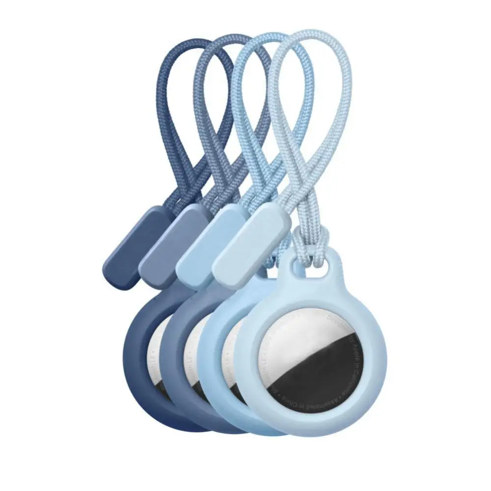 1 ~ 4ชิ้นฝามีสายรัดป้องกันสำหรับ airtag ปลอดภัยพวงกุญแจ airtag กรอบกันกระแทกติดตามอุปกรณ์ป้องกันรอยขีดข่วน