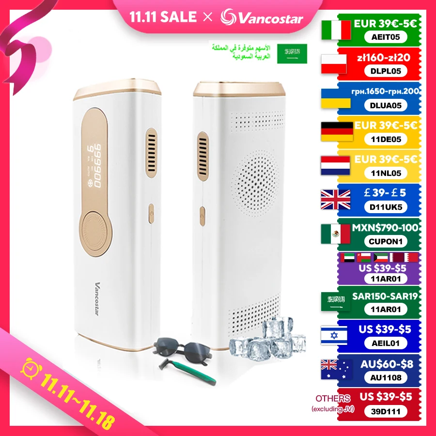 Best Selling Laser Hair Remover for Ladies Cool Epilator Photoepilator 999K Flash Acne Remover Tool Bikini Trimmer Free Shipping