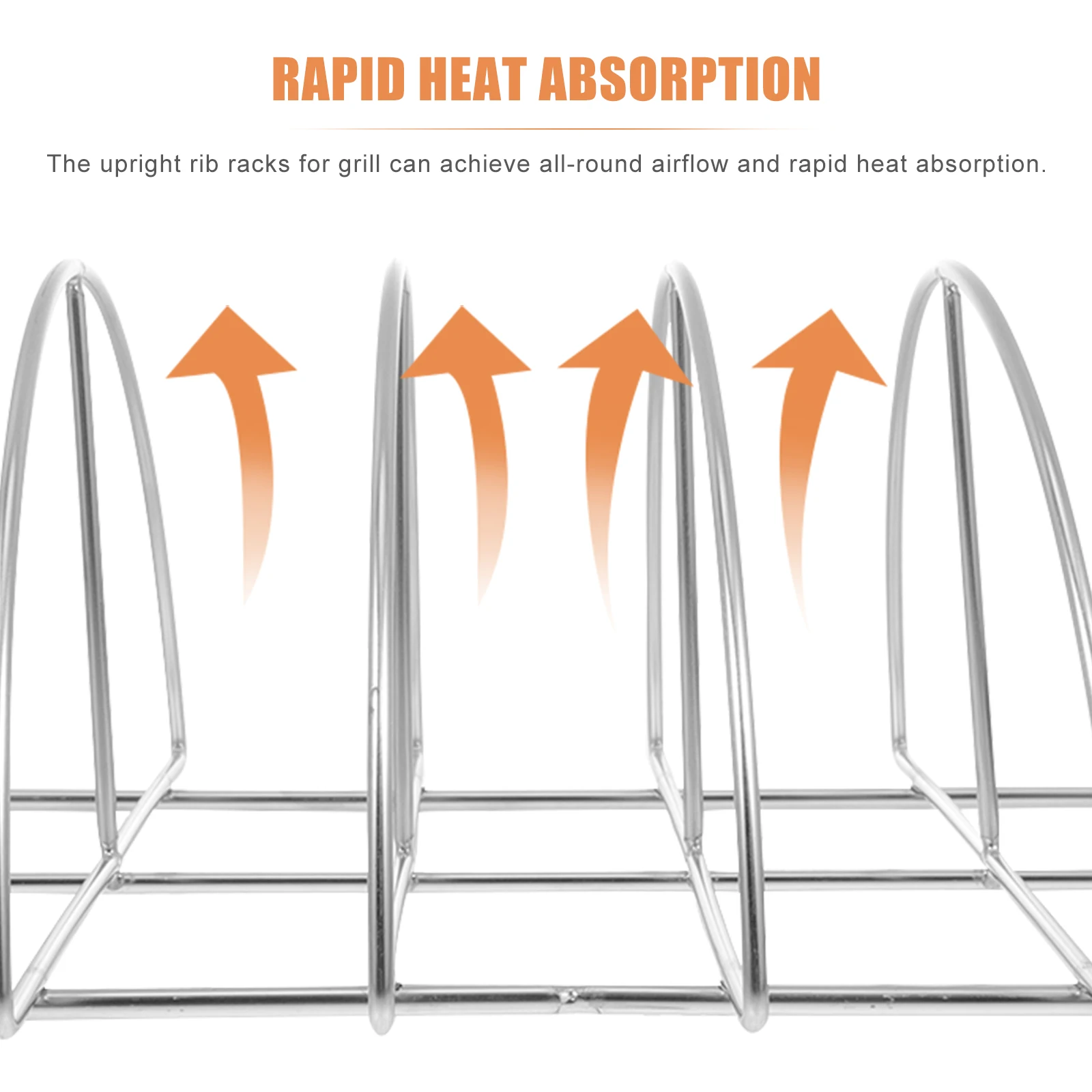 

1Pcs Rib Rack Stainless Steel Bbq Grilling Rack Rib Bracket Outdoor Barbecue Tool Portable Durable Cooking Accessory