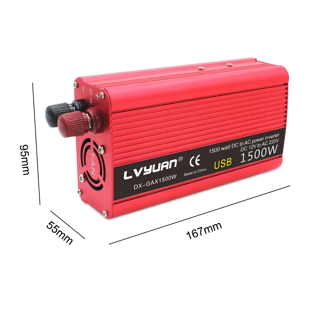 12V 220V Power Converter Dual USB EU Socket Car power Inverter