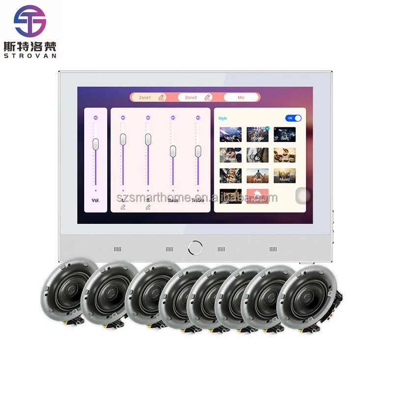 

ZXHK Android Background Music Host Smart Home Audio Amplifiers Set Blue-tooth Wall Amplifier