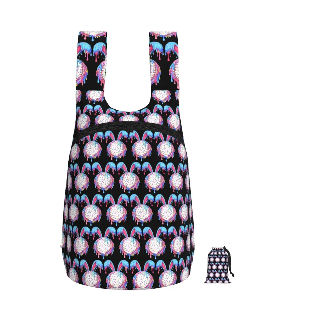 Mochila Escolar Infantil e Adulto com Estampa de Páscoa, Beisebol e Sorvete, Bolsa de Ombro para Notebook
