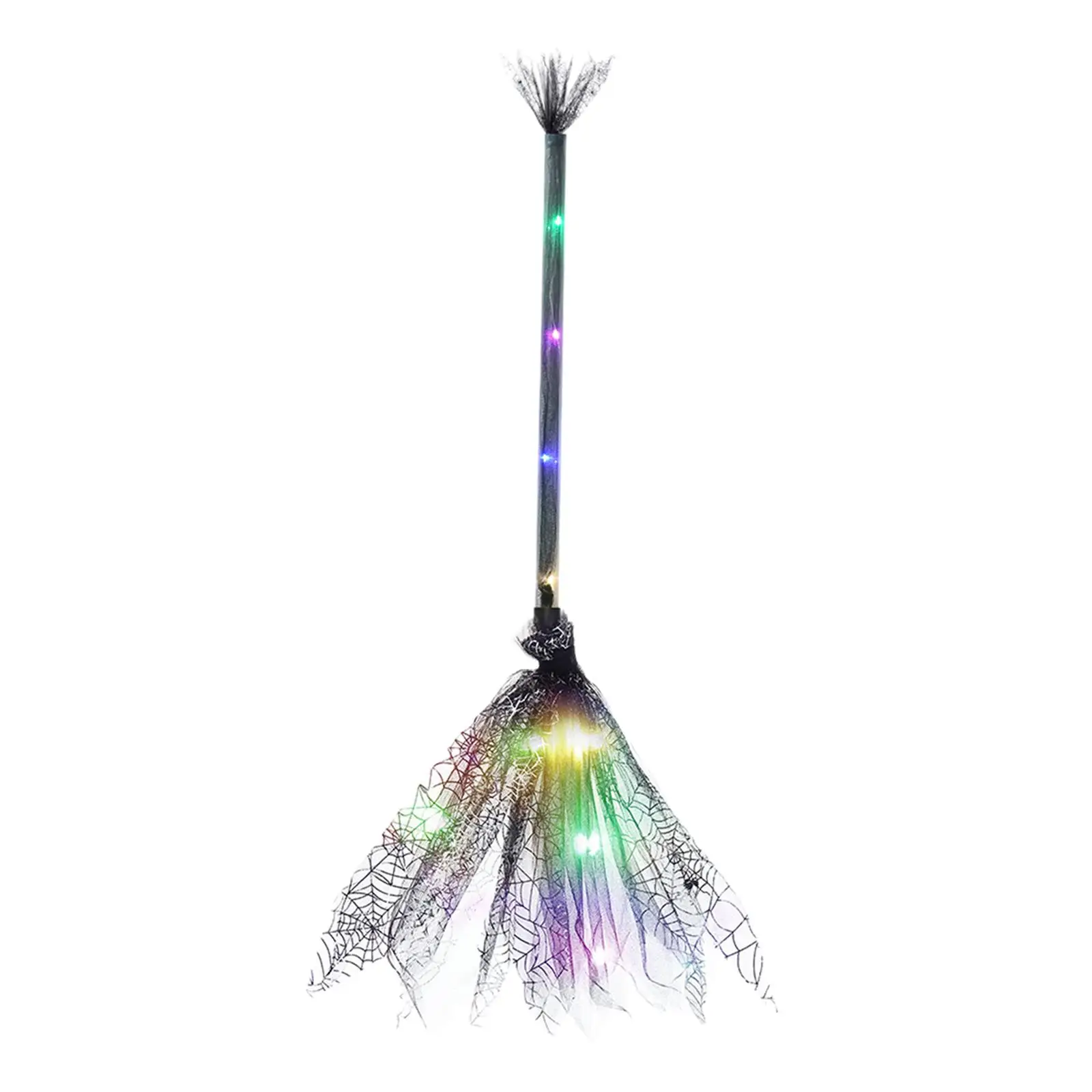 Witch Broom Halloween Decoration Prop for Cosplay Costume Accessory LED Lighted Stick 65cm Party Favor Girls