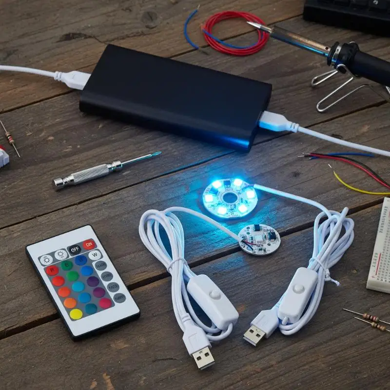 

RGB LED Light Board 5V USB Color Changing Remote Control Flexible PCB Backlight for Home Entertainment Space