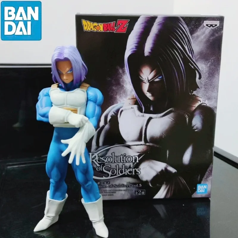 

Bandai Original Banpresto Anime Dragon Ball Z Ros Resolution Of Soldiers Trunks Action Figure Collectible Model Toys Boys Gift