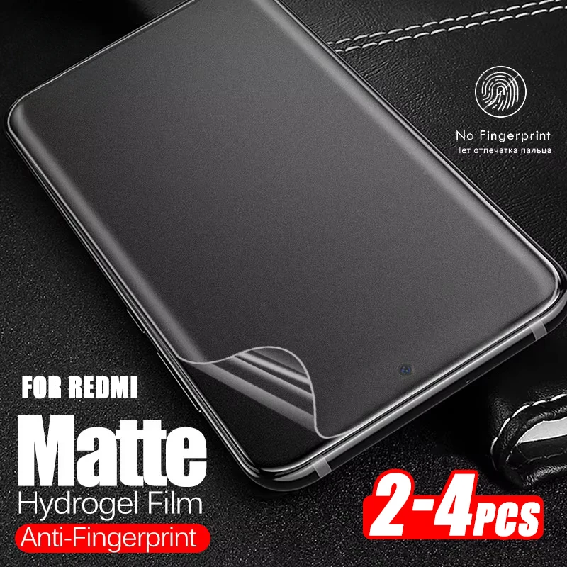 2-4pcs Matte Silicone Hydrogel Film for Xiaomi Redmi 13C 12C A3 A3X 10A 10C Frosted Screen Protector Redmi Note 13 12 11 10 Pro