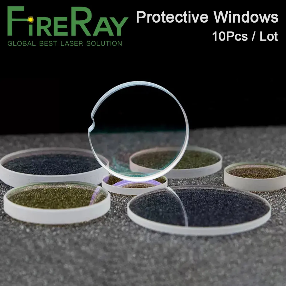 FireRay Fiber Laser Protection Window 18*2 27.9*4.1 30*5 37*7 1064nm 10Pcs Quartz Fused Silica Protective WIndows for Laser Head