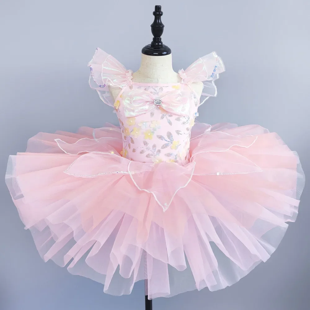 Ballerine adulte enfants fleur filles professionnel Ballet Tutu robe femmes princesse plateau crêpe cygne lac scène danse Costume