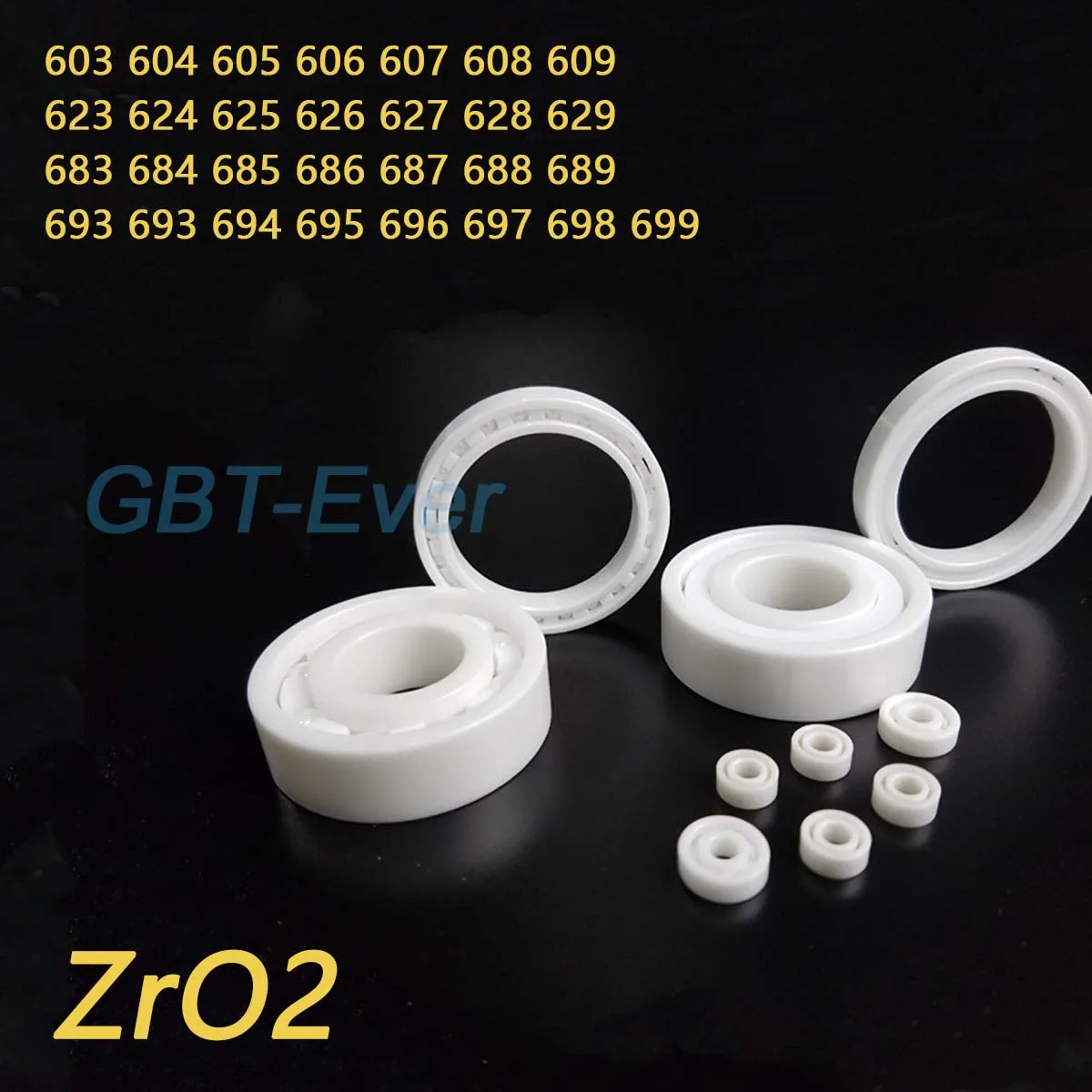 1 szt. pełne łożysko ceramiczne 603 604 605 606 607 608 609 623 624 625 ~ 697 698 699 ZrO2 ceramiczne łożysko kulkowe z tlenku cyrkonu