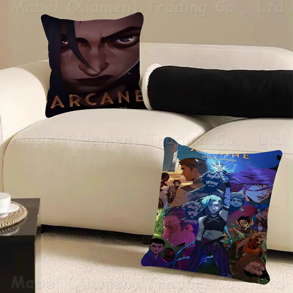 Arcane League Of Legends Pillow Gift Home Office Decoration Bedroom Sofa Car Cushion Cover Case 45x45