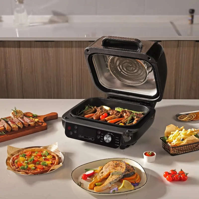 6l BBQ Small Home Appliance Smart Temperature Probe Indoor Roast Broil Steam Dehydrate Electric Air Fryer Grills