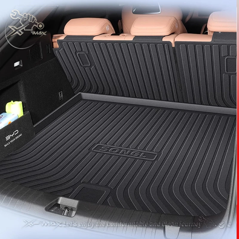 For BYD SONG L 2024 Custom Fit Car Trunk Mat All Season Black Cargo Mat 3D Shaped Laser Measured Trunk Liners