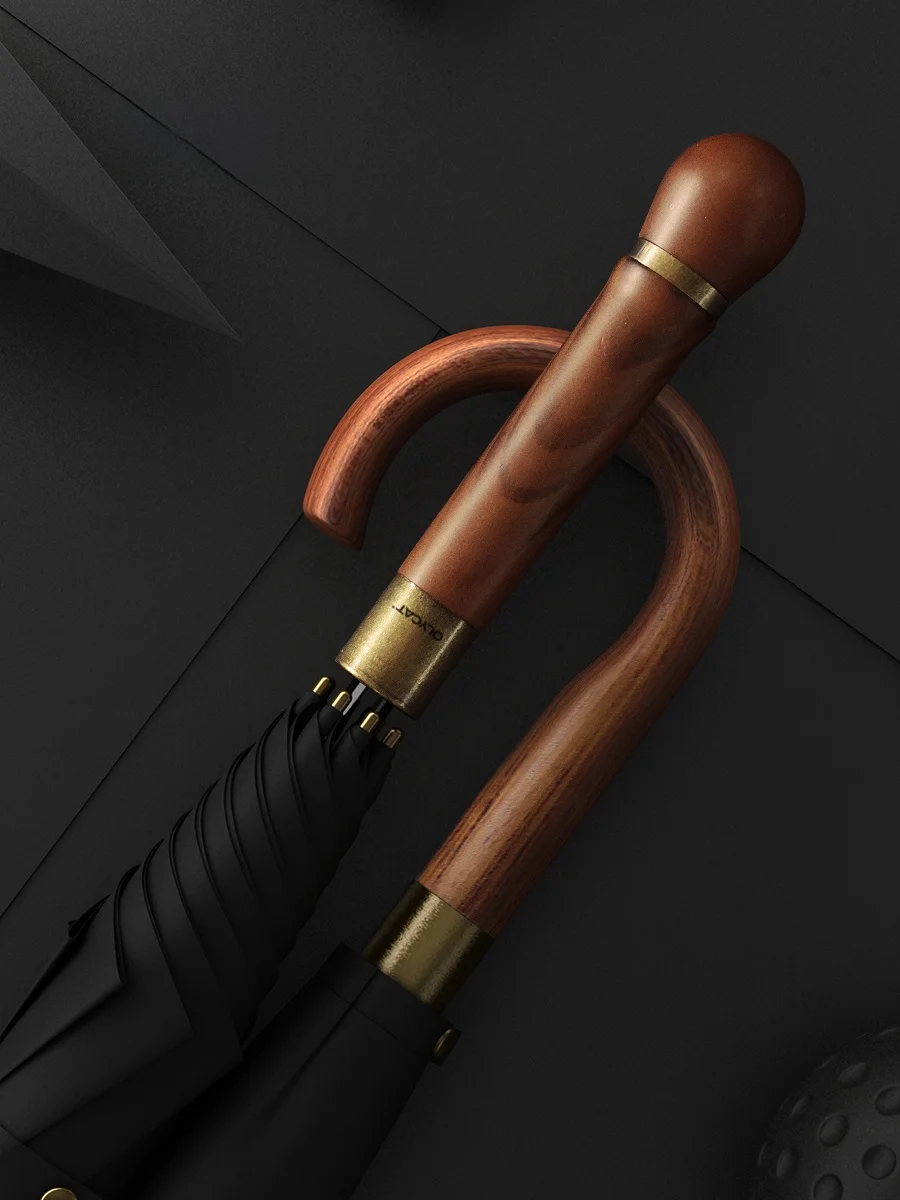 

Oly Men's Long Handle Retro Briti Gentleman's Umbrella Windproof Large Size Rainproof Busin Umbrella Resistant