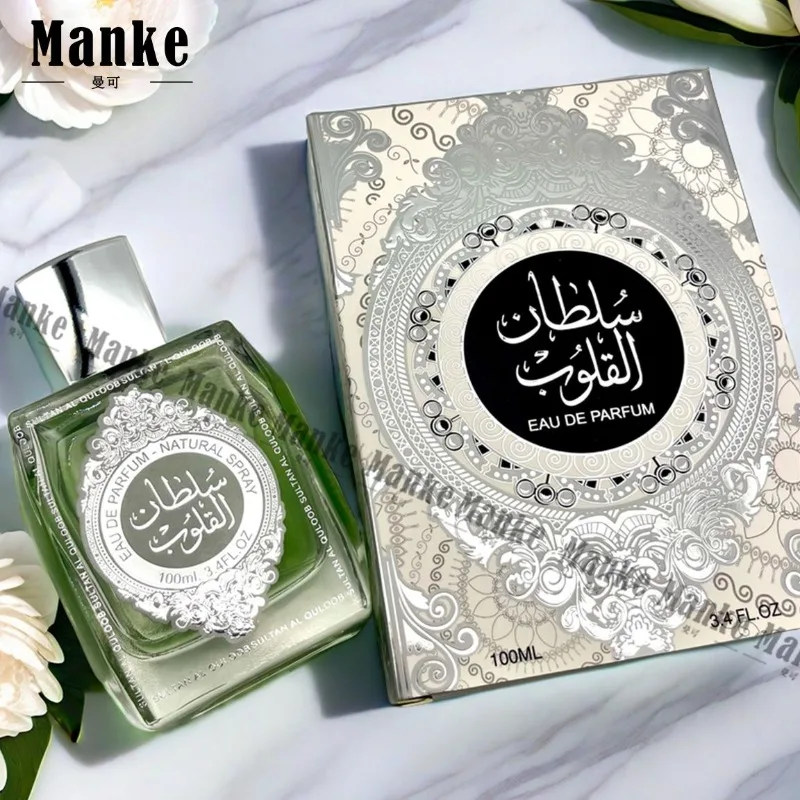 Perfume de Dubái Sultan al quloob, perfume árabe plateado, fragancia ligera alta y fresca, fragancia duradera, 100ML