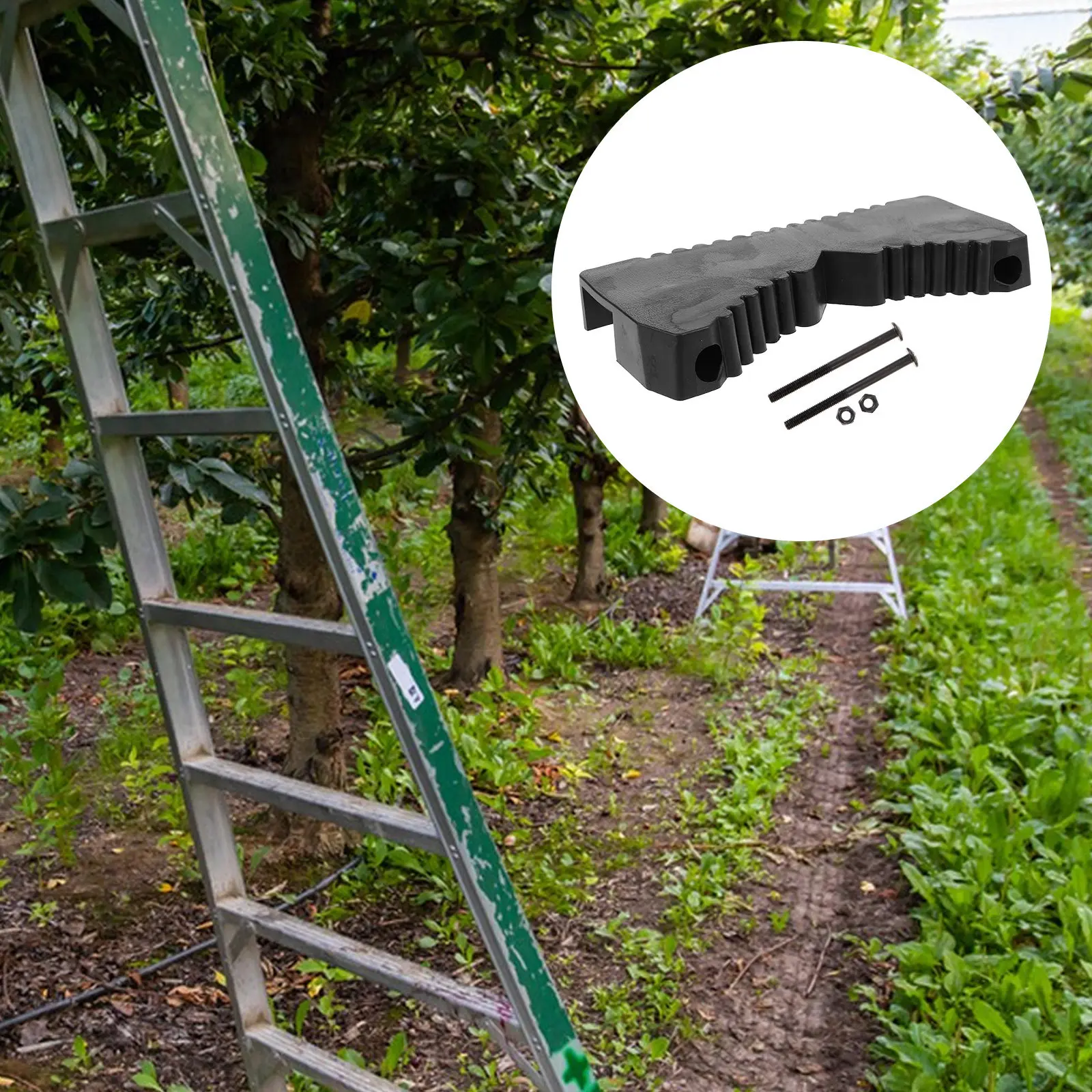 1Set Rubber Ladder Pole Attachment for 4Cm Crossbar Arc-Shaped Non-Slip Stabilizer Mat Ladder Protector Cover Home Construction