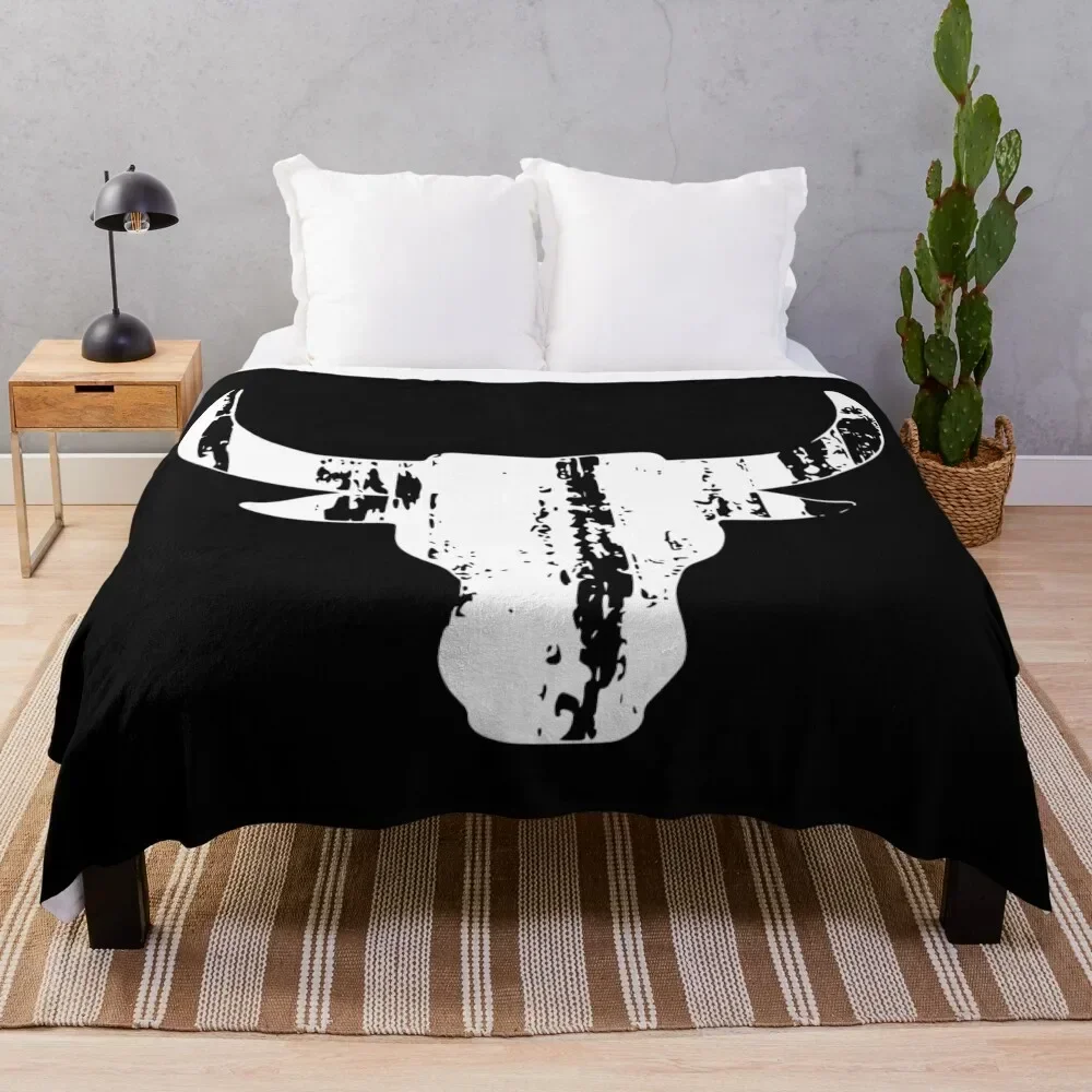 

bull head horns vintage Throw Blanket Comforter Picnic Sofas Blankets