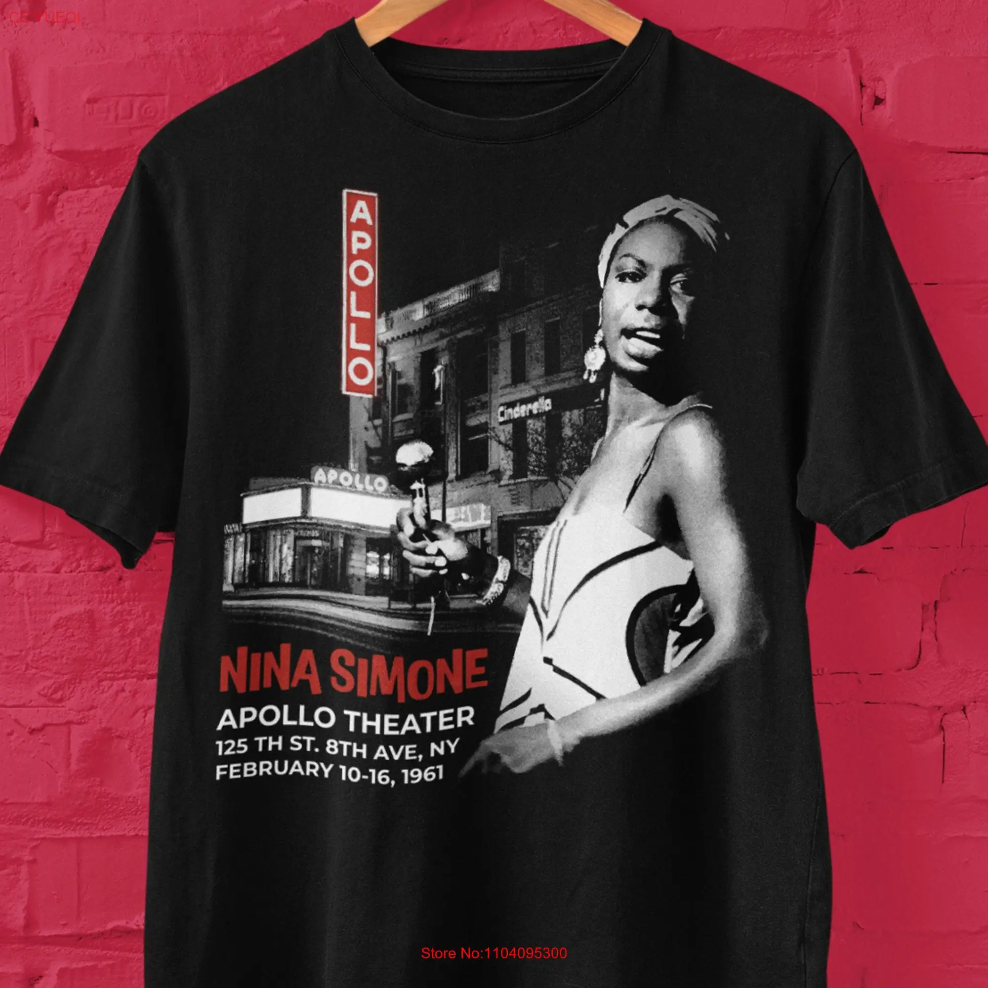 Jazz Great Nina Simone at the Apollo Theater in NYC  T Shirt Lover's Fans long or short sleeves