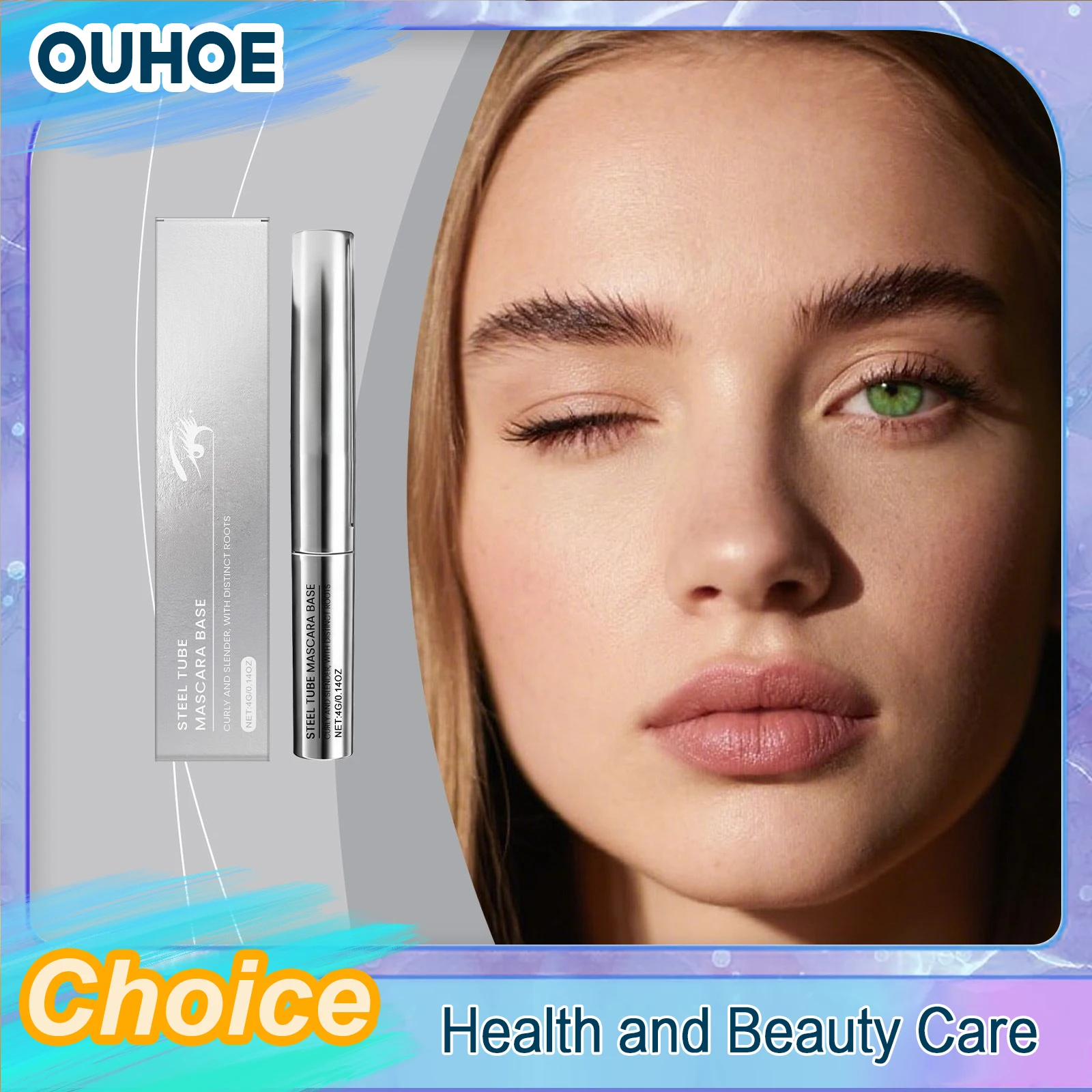 رمش التمهيدي أنبوب فولاذي ماسكارا أسود طبيعي ثلاثية الأبعاد طويلة الأمد سميكة مجعد الطبيعية إطالة جلدة محسن قاعدة ماكياج العين #1