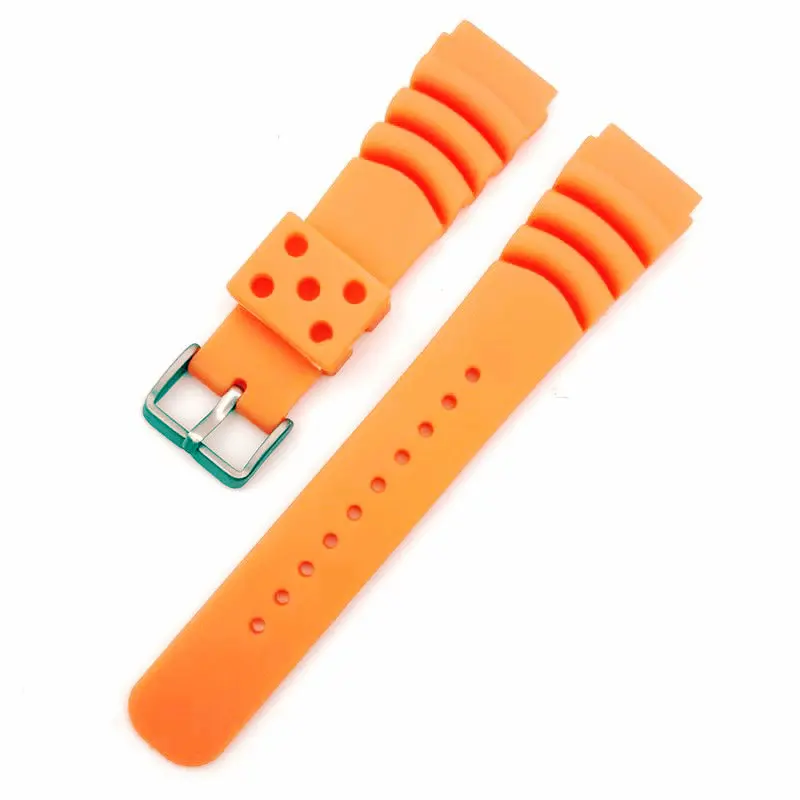 20mm 22mm Rubber PU Resin Watch Band Replacement Strap for Seiko Diver Scuba Durable Thick Sports Bracelet Blue Green Orange