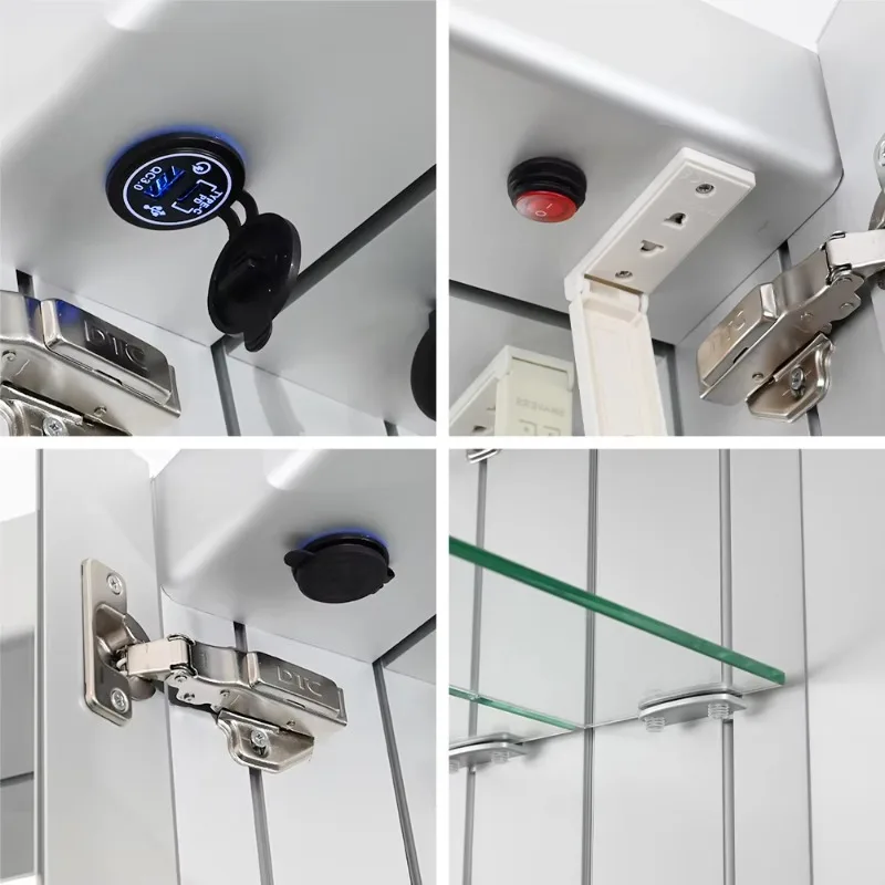 [핫 세일] 직사각형 조명이 있는 이중문 약장 벽걸이형 거울 포함