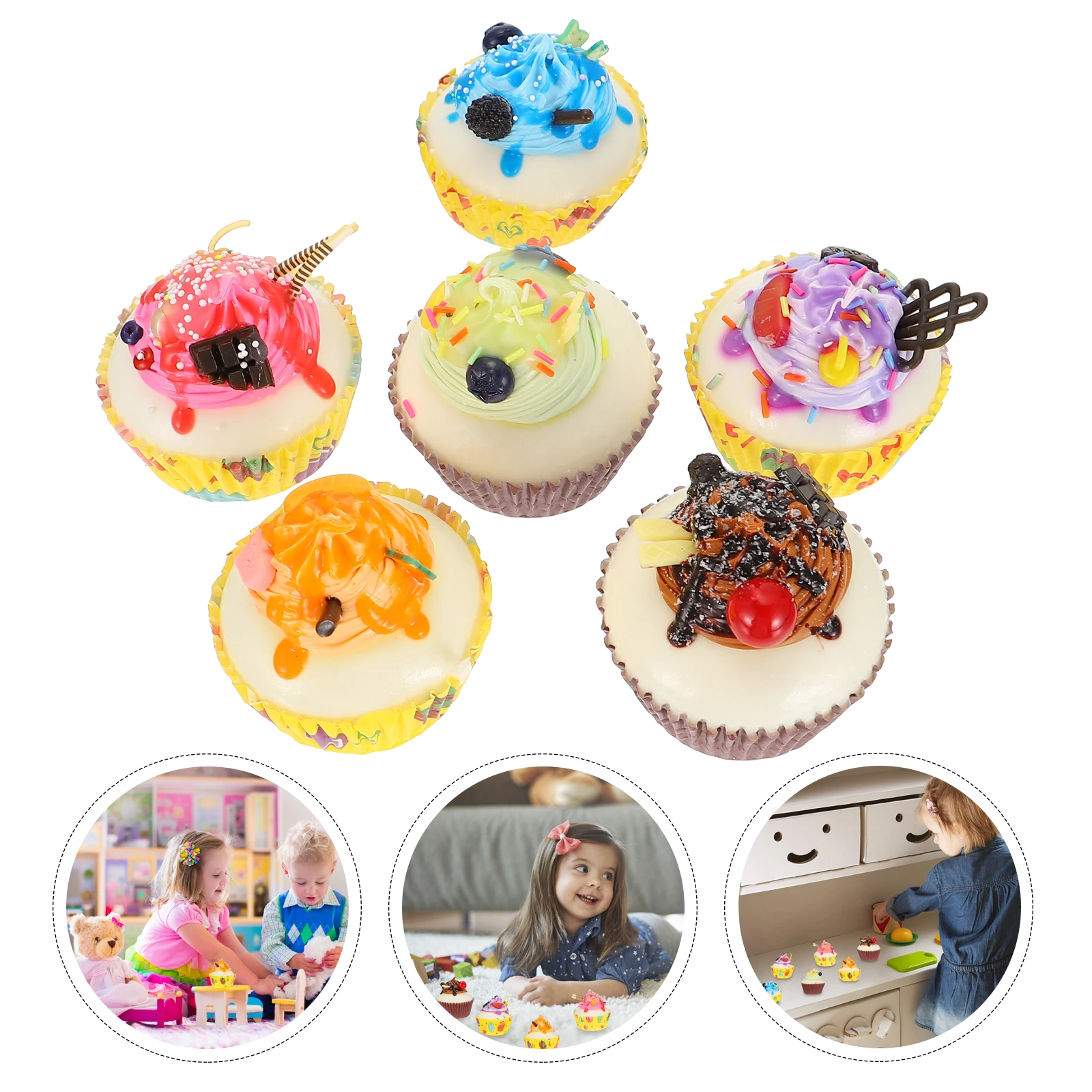Birthday Mini Cake Set Decorations Decorative Artificial Breads Creative Molds Child Baby