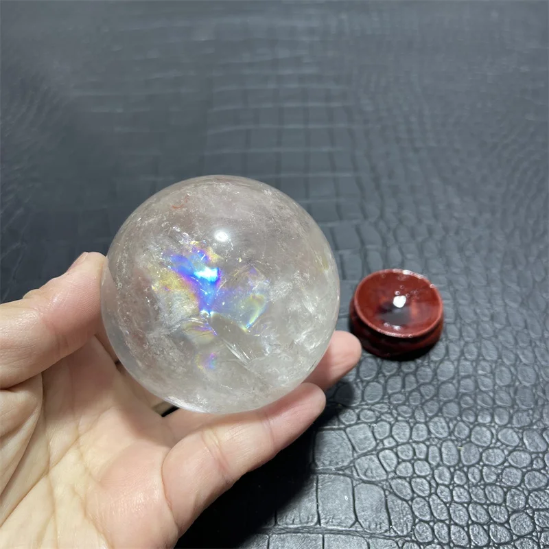 

6.7cm Rainbow Natural Rock Clear Quartz Crystal Spheres white crystal ball for sale