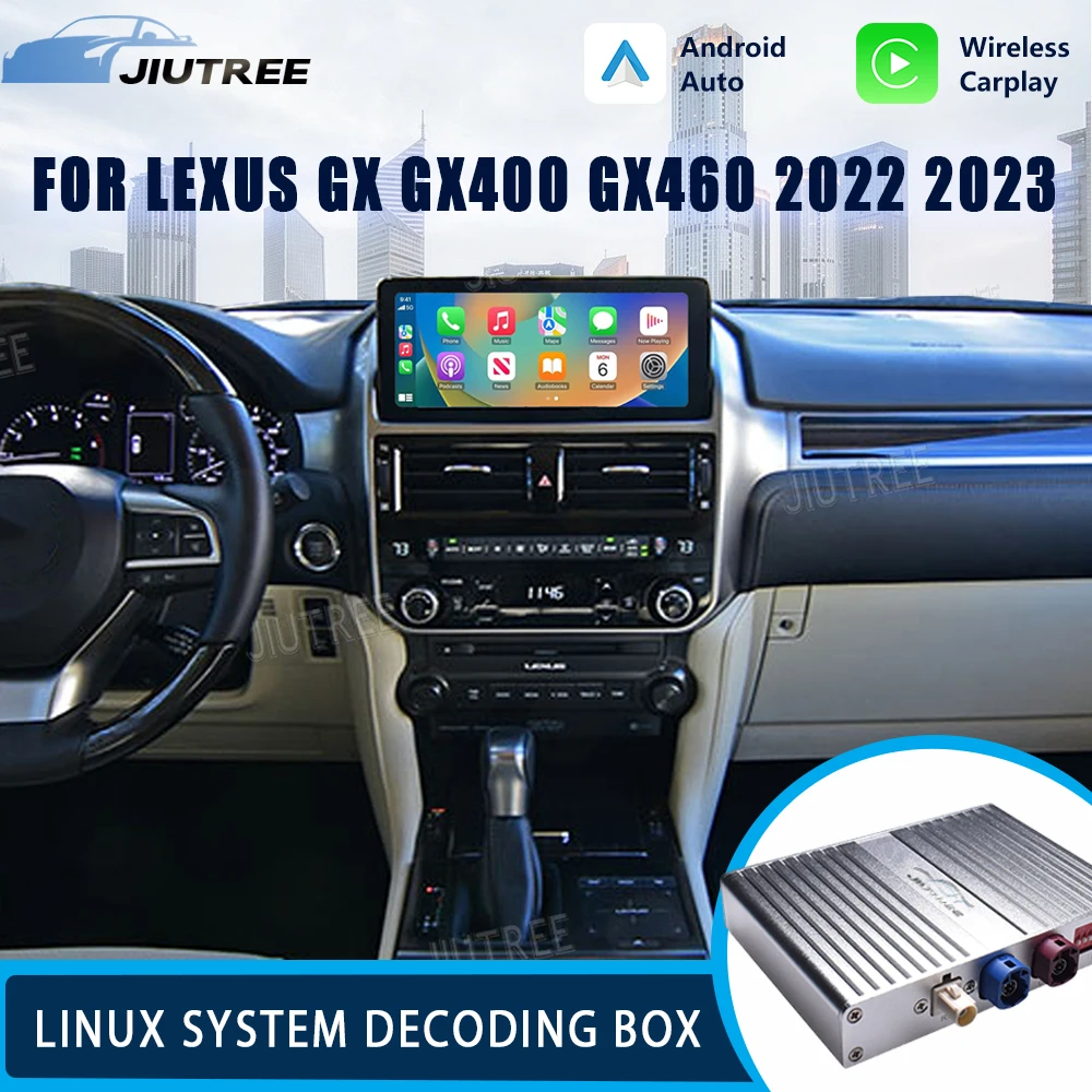 Wireless CarPlay For Lexus GX GX460 GX470 2022 2023 Linux System Mirror Link Decoder Box Android Auto Stereo Oem Screen Upgrade