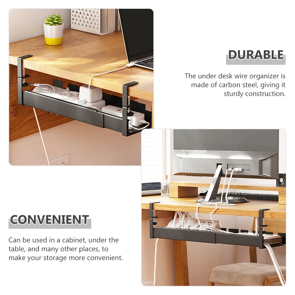 Under Desk Cable Management System Strong Load Bearing Tray for Desk Cord Organizer Smooth Wire Control At Home Or Office