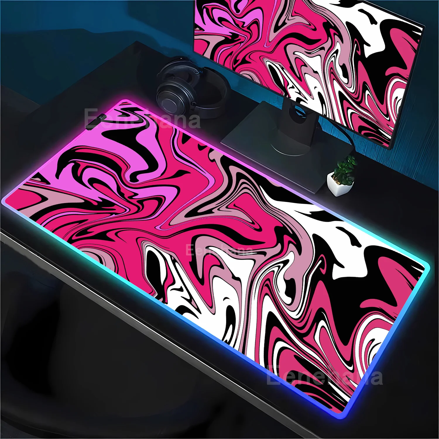 

RGB XXL черный Белый Strata Жидкий коврик для мыши Компьютерный ноутбук Аниме Клавиатура Большой коврик для мыши Светодиодная оверлок с подсветкой Настольный коврик