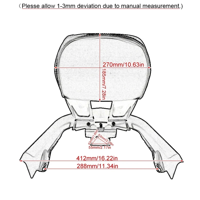 دراجة نارية شريط سيسي خلفي أسود ، مسند ظهر للركاب ، أجهزة تثبيت مسند الظهر ، يصلح لياماها ، XMAX ، 2023-2024Motorcycle #6