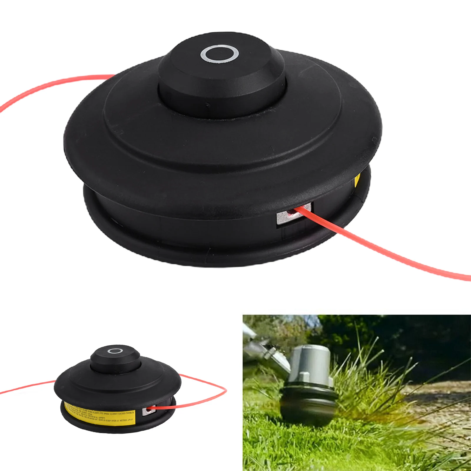 

Brush Cutter Head Mowing Head Black Durability Easy To Install Multi Function Semi-automatic Line Spool Garden