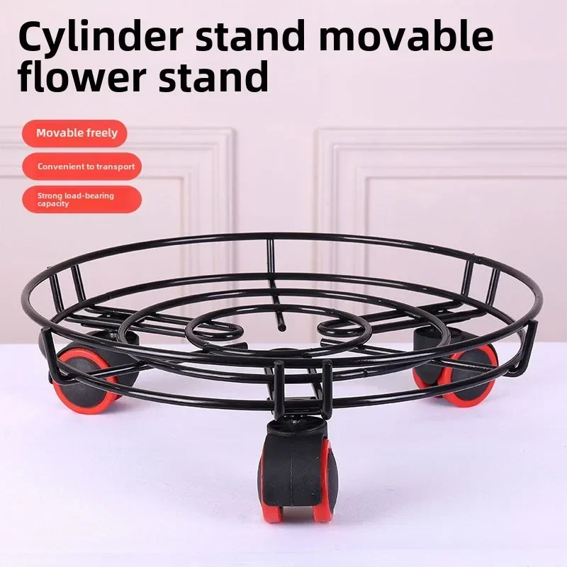 

Movable Pot Trays with Wheel Flower Rack Metal Plant Stand Movable Steel Flower Pots Trays Gardening Pots Accessories