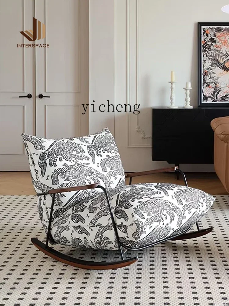 DSA  antique lazy rocking chair adult living room balcony light luxury retro single sofa casual