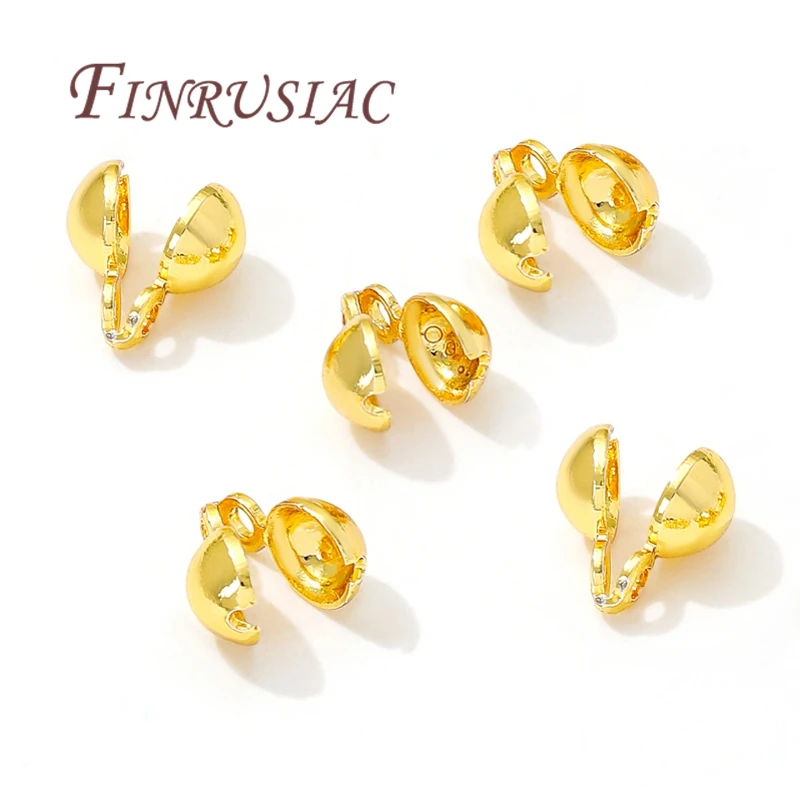 CRIMP ลูกปัดสําหรับเครื่องประดับ 18K Gold Plated CRIMP ลูกปัดผลการค้นหา DIY เครื่องประดับทําอุปกรณ์สร้อยข้อมืออุปกรณ์เสริม